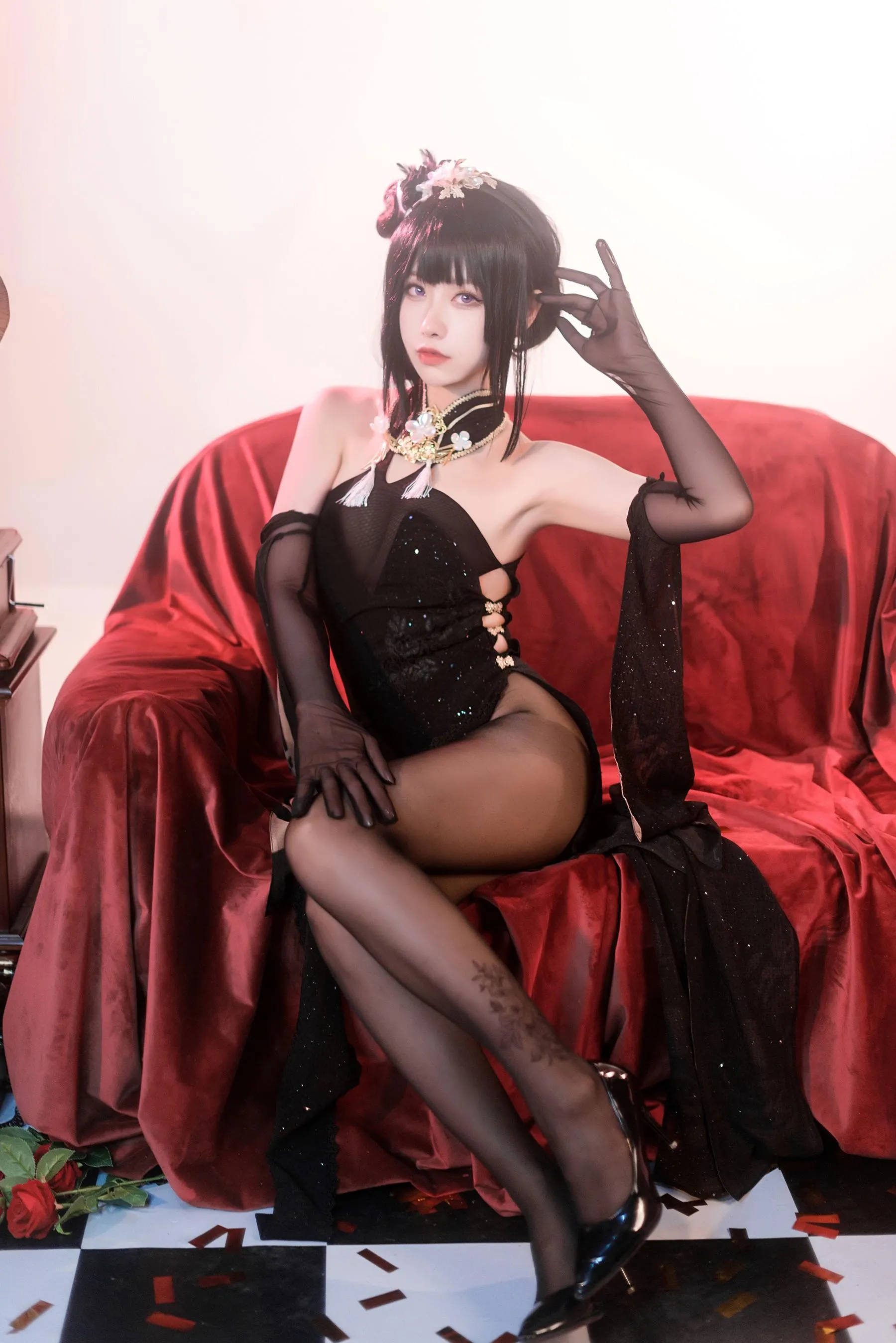 Momoko葵葵 – NO.31碧蓝航线镇海 奇奢花苑 [24P]插图4